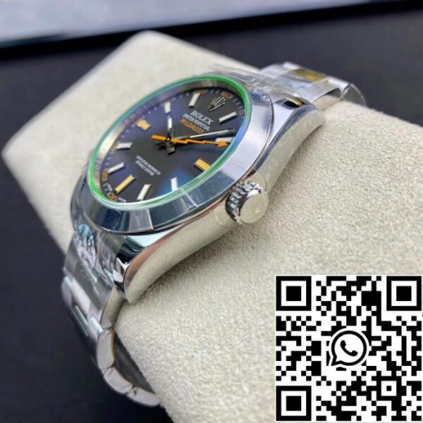 8 4 1f577daf 12d2 461f afec 1dfa66aef670 Rolex Milgauss 116400GV AR Фабрика 1: 1 Най-доброто издание швейцарско ETA3131 Black Dial