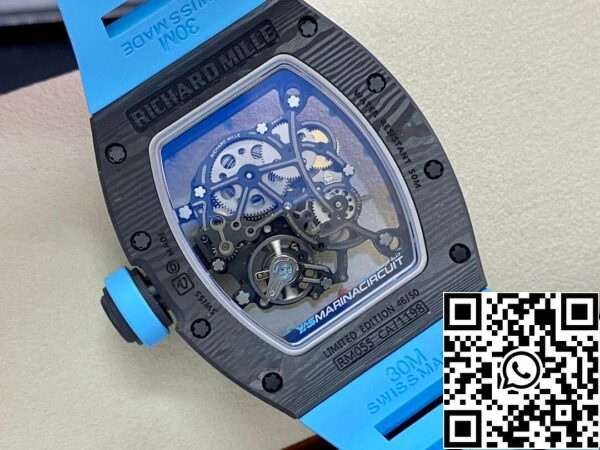 8 54 cf8b3faa 140a 4260 87b2 e49e84cb8dc2 Richard Mille RM-055 1:1 Best Edition BBR Cinturino blu di fabbrica