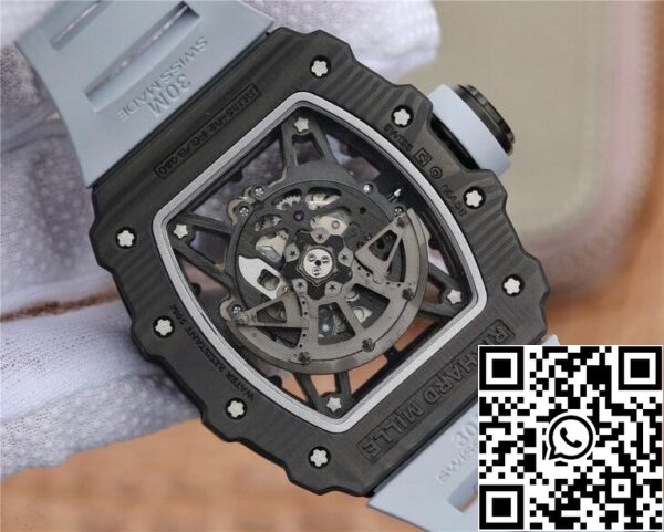 8 59 2 Richard Mille RM-035 KV Factory 1:1 Meilleure édition en fibre de carbone noire