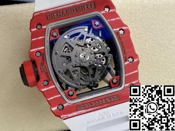 8 61 982dee14 5029 441e 917d 229c83873d61 Richard Mille RM35-02 1:1 Best Edition T+ Factory NTPT Hiilikuitu Valkoinen hihna