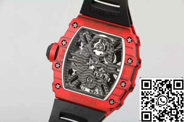 8 70 e4313cef 29b2 4023 abdf 921ab5d25b8b Richard Mille RM12-01 Tourbillon 1:1 Najboljša izdaja RM Factory Rdeče ohišje črn gumijast trak