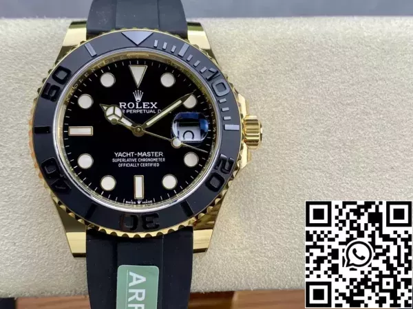 82eaf80302285a3 Rolex Yacht-Master 42 Musta Dial Keltainen Kulta M226658-0001 1:1 Best Edition AR Factory Counterweight versio