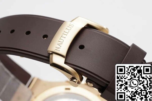 9 12 fecbcbca 302d 4a7f 86b4 debb2f289a3e Patek Philippe Nautilus 5711 1:1 Best Edition PPF Factory Brown Rubber Strap