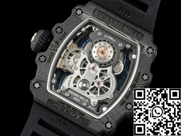 9 28 9f49758d 2c0d 406b 8a98 52e5b48072f1 Richard Mille RM21-01 1:1 Best Edition RM Factory Tourbillon Quadrante scheletrato Cinturino nero