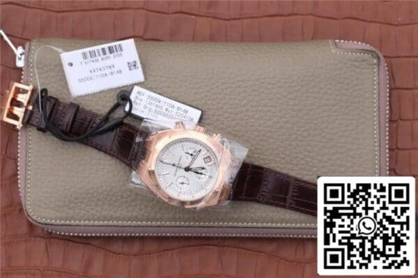 9 507 Vacheron Constantin Overseas 5500V/000R-B074 8F Factory 1:1 Best Edition Suizo ETA7750 Esfera plateada