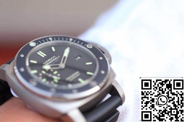 9 550 9 550 Panerai Luminor Submersible PAM389 PAM389 VS مصنع 1:1 أفضل إصدار سويسري ETA P9000 بحزام مطاطي أسود