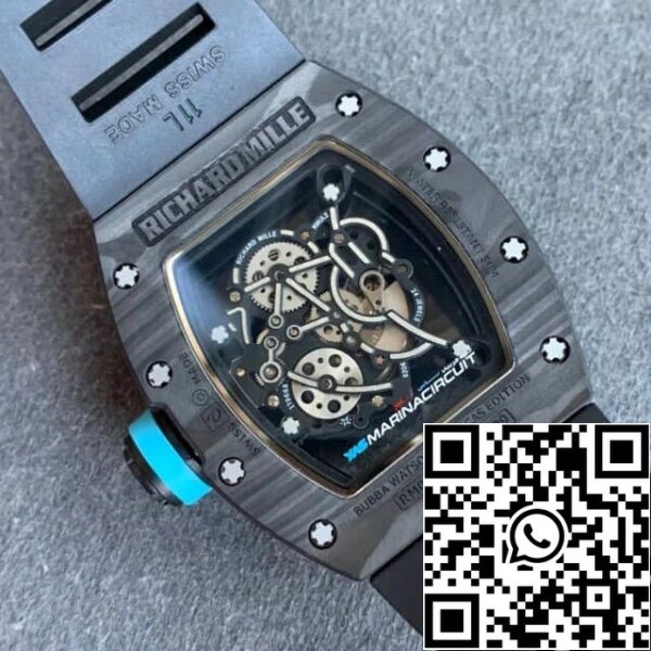 9 56 691acbb6 f8bf 4500 91e8 9892ef2c21c1 Richard Mille RM055 1:1 Best Edition KV Factory V2 Koolstofvezel Skelet Wijzerplaat