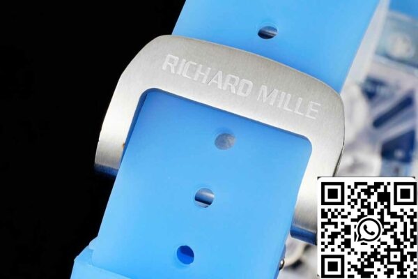 9 57 a79c8dbb a0fb 43ce ab71 791bf99d9903 Richard Mille RM12-01 1:1 Best Edition RM Factory Tourbillon átlátszó változat kék szíjjal