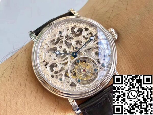 9 69 ff9fc94c 1ad3 495a 8913 4e580c9e1d93 Patek Philippe Tourbillon P83000 1:1 Best Edition Silbernes Zifferblatt Schweizer Tourbillon