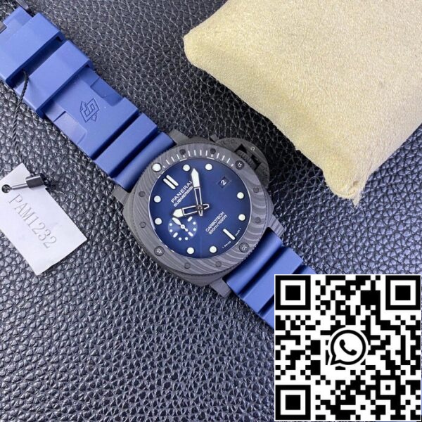 91 58 Panerai Submersible PAM01232 1:1 Best Edition VS Factory Cadran bleu