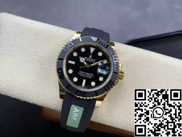 980e5ac7abaaaca Rolex Yacht-Master 42 svart urtavla gult guld M226658-0001 1:1 Best Edition AR Factory Counterweight Version