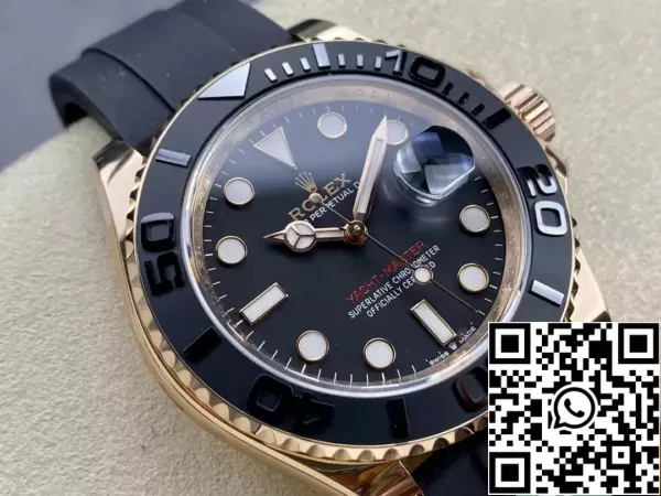 98a6a72d2ed6109 Rolex Yacht-Master 40 μαύρο καντράν ροζ χρυσό M126655-0002 1:1 Best Edition AR Factory Counterweight Version