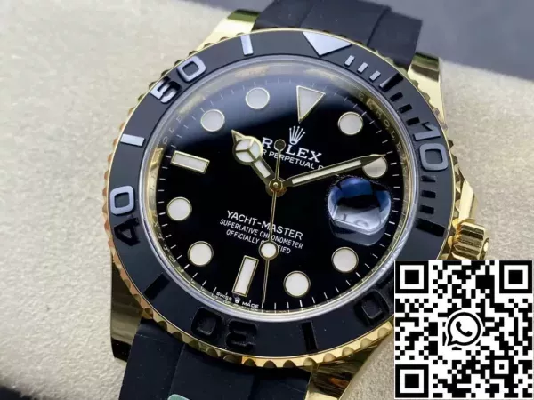 99d43c9301fd3fe Rolex Yacht-Master 42 Musta Dial Keltainen Kulta M226658-0001 1:1 Best Edition AR Factory Counterweight versio