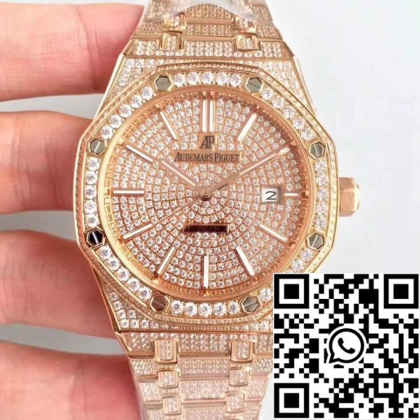 Audemars Piguet Royal Oak 1 1 Najboljša izdaja švicarski ETA3120 Full Diamond iz nerjavečega jekla zapestnica EU Watch Store 5794 Audemars Piguet Royal Oak 1:1 Najboljša izdaja švicarski ETA3120 Full Diamond iz nerjavečega jekla zapestnica