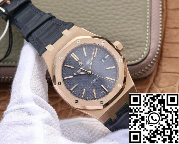 Audemars Piguet Royal Oak 15400 1 1 Najboljša izdaja OM Factory Rose Gold Leather Strap EU Watch Store 121 Audemars Piguet Royal Oak 15400 1:1 Najboljša izdaja OM Factory Rose Gold Leather Strap