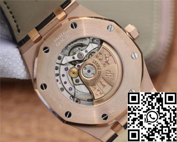 Audemars Piguet Royal Oak 15400 1 1 Best Edition OM fabriek Rose Gold lederen band EU horloge winkel 5380 Audemars Piguet Royal Oak 15400 1 1 Best Edition OM fabriek Rose Gold lederen band