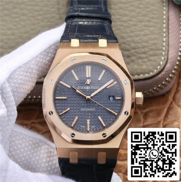 Audemars Piguet Royal Oak 15400 1 1 Mejor Edición OM Factory Oro Rosa Correa de cuero EU Watch Store 6097 Audemars Piguet Royal Oak 15400 1 1 Mejor Edición OM Factory Oro Rosa Correa de cuero