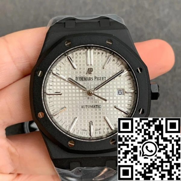 Audemars Piguet Royal Oak 15400 DLC Carbono Mejor Edición ZF Factory Esfera Blanca EU Watch Store 7581 Audemars Piguet Royal Oak 15400 DLC Carbono Mejor Edición ZF Factory Esfera Blanca