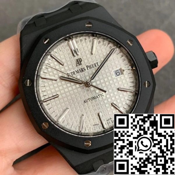 Audemars Piguet Royal Oak 15400 DLC Carbon Best Edition ZF Factory White Dial EU kellokauppa 9145 Audemars Piguet Royal Oak 15400 DLC Carbon Best Edition ZF Factory White Dial Audemars Piguet Royal Oak 15400 DLC Carbon Best Edition ZF Factory Valkoinen Dial