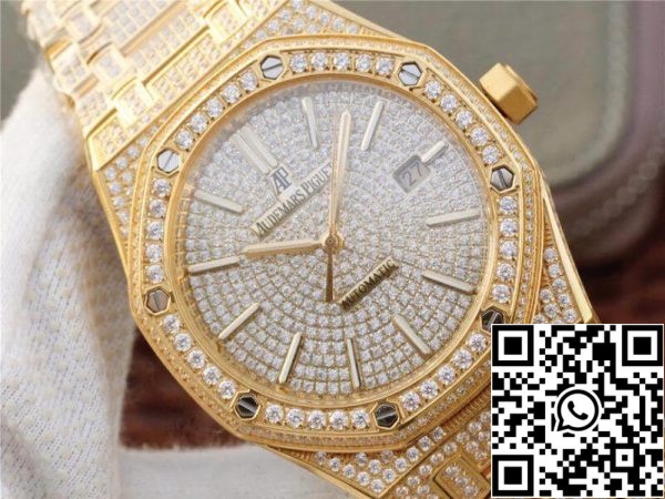 Audemars Piguet Royal Oak 15400 OR01 1 1 Mejor Edición suiza ETA3120 Blanco Diamond Dial EU Watch Store 1011 Audemars Piguet Royal Oak 15400.OR01 1:1 Mejor Edición suiza ETA3120 Blanco Diamond Dial