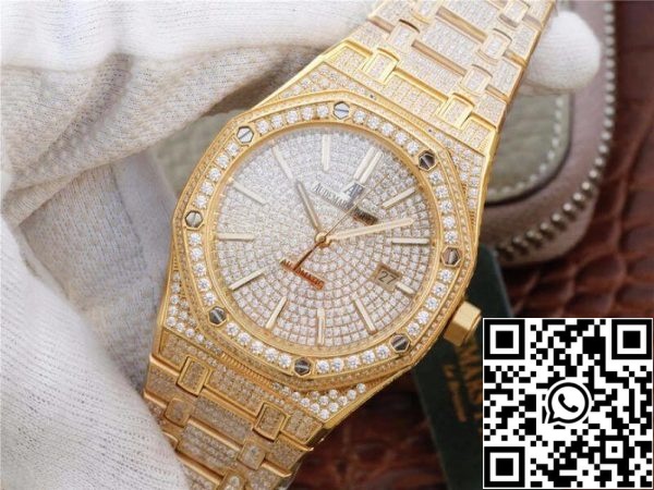 Audemars Piguet Royal Oak 15400 OR01 1 1 Mejor Edición Suiza ETA3120 Blanco Diamond Dial EU Watch Store 4383 Audemars Piguet Royal Oak 15400.OR01 1:1 Mejor Edición Suiza ETA3120 Blanco Diamond Dial