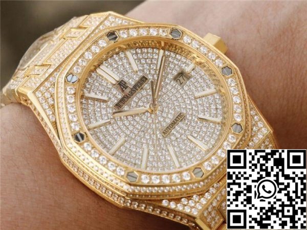 Audemars Piguet Royal Oak 15400 OR01 1 1 Mejor Edición Suiza ETA3120 Blanco Diamond Dial EU Watch Store 6518 Audemars Piguet Royal Oak 15400.OR01 1:1 Mejor Edición Suiza ETA3120 Blanco Diamond Dial