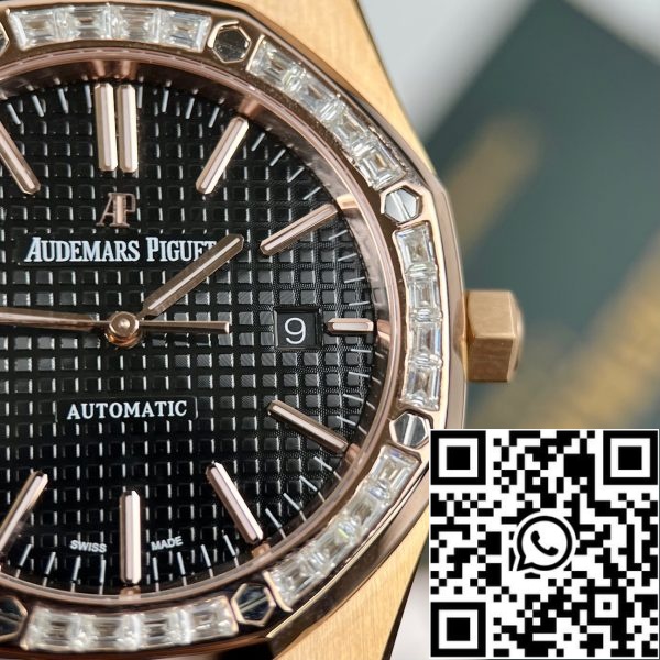 Audemars Piguet Royal Oak 15400OR personalizat Moissanite baguette și 18k aur roz EU Watch Store 277 Audemars Piguet Royal Oak 15400OR personalizat Moissanite baguette și 18k aur roz