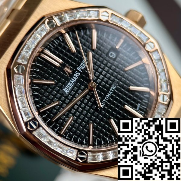 Audemars Piguet Royal Oak 15400OR personalizat Moissanite baguette și 18k aur roz EU Watch Store 9539 Audemars Piguet Royal Oak 15400OR personalizat Moissanite baguette și 18k aur roz