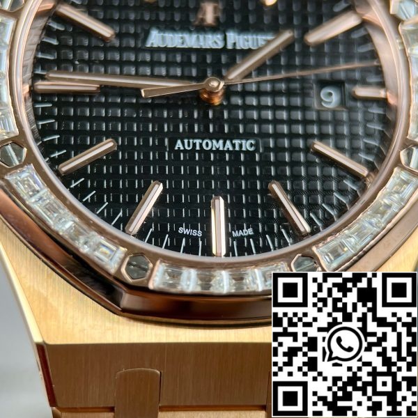 Audemars Piguet Royal Oak 15400OR personalizzato con baguette in moissanite e oro rosa 18 carati EU Watch Store 9859 Audemars Piguet Royal Oak 15400OR personalizzato con baguette in moissanite e oro rosa 18 carati