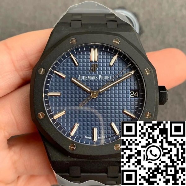 Audemars Piguet Royal Oak 15500 DLC Carbon Best Edition ZF Factory Quadrante Blu Negozio di orologi UE 3186 Audemars Piguet Royal Oak 15500 DLC Carbon Best Edition ZF Factory Quadrante Blu