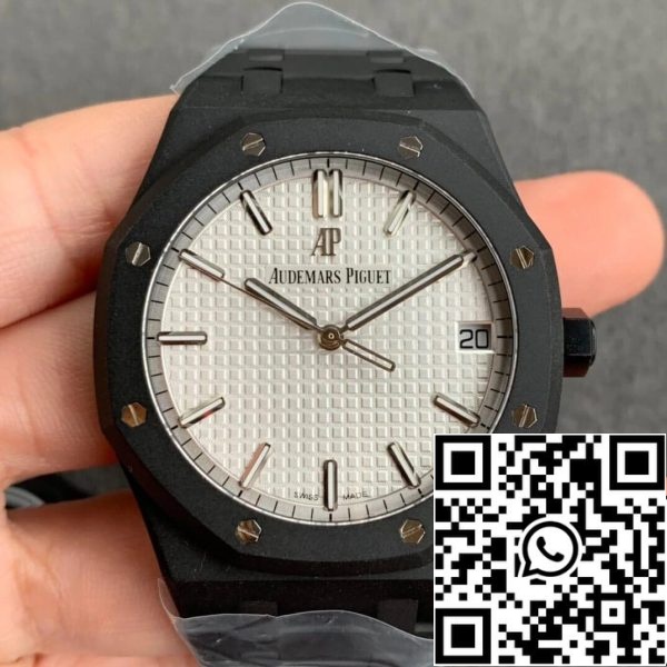 Audemars Piguet Royal Oak 15500 DLC Carbono Melhor Edição ZF Fábrica Mostrador Branco EU Watch Store 7122 Audemars Piguet Royal Oak 15500 DLC Carbono Melhor Edição ZF Fábrica Mostrador Branco