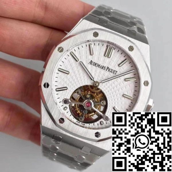 Audemars Piguet Royal Oak 26522OR OO 120OR 01 R8 Factory 1 1 Best Edition Swiss Tourbillon White Dial EU Watch Store 2515 Audemars Piguet Royal Oak 26522OR.OO.120OR.01 R8 Factory 1:1 Best Edition Swiss Tourbillon White Dial