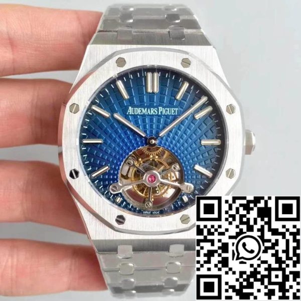 Audemars Piguet Royal Oak 26522OR OO 120OR R8 Factory 1 1 Best Edition Zwitsers Tourbillon Blauw Wijzerplaat EU-Horlogewinkel 3748 Audemars Piguet Royal Oak 26522OR.OO.120OR R8 Factory 1:1 Best Edition Zwitsers Tourbillon Blauw Wijzerplaat