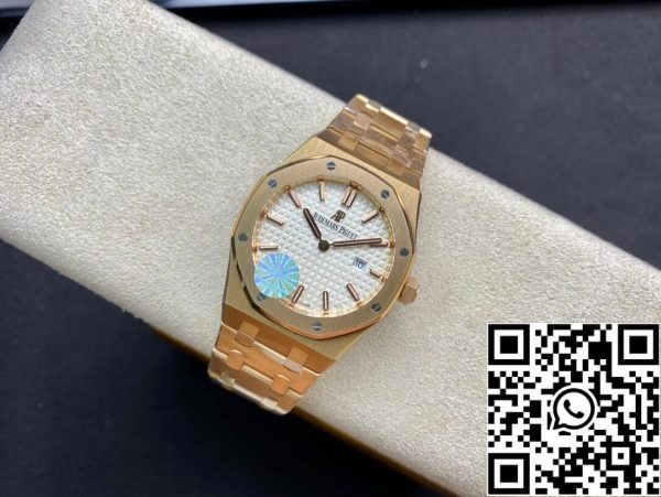 Audemars Piguet Royal Oak 67650OR OO 1261OR 01 1 1 Best Edition JF Gyári fehér számlap svájci kvarc EU Watch Store 1530 Audemars Piguet Royal Oak 67650OR.OO.1261OR.01 1:1 Best Edition JF Gyári fehér számlap svájci kvarc