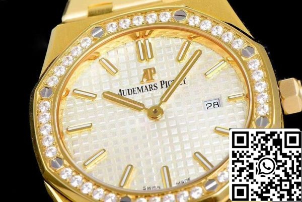 Audemars Piguet Royal Oak 67651BA ZZ 1261BA 01 1 1 Najboljša izdaja JF Factory Yellow Gold Diamond Swiss Quartz EU Watch Store 5282 Audemars Piguet Royal Oak 67651BA.ZZ.1261BA.01 1:1 Najboljša izdaja JF Factory Yellow Gold Diamond Swiss Quartz