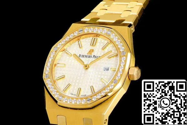 Audemars Piguet Royal Oak 67651BA ZZ 1261BA 01 1 1 Najboljša izdaja JF Factory Yellow Gold Diamond Swiss Quartz EU Watch Store 6539 Audemars Piguet Royal Oak 67651BA.ZZ.1261BA.01 1:1 Najboljša izdaja JF Factory Yellow Gold Diamond Swiss Quartz