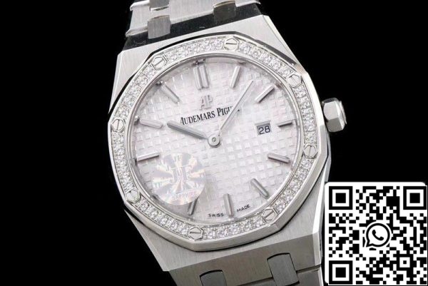 Audemars Piguet Royal Oak 67651ST ZZ 1261ST 01 1 1 Best Edition JF Factory White Dial Swiss Quartz EU Watch Store 1875 Audemars Piguet Royal Oak 67651ST.ZZ.1261ST.01 1:1 Best Edition JF Factory White Dial Swiss Quartz