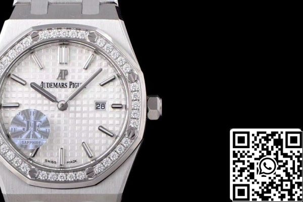 Audemars Piguet Royal Oak 67651ST ZZ 1261ST 01 1 1 Best Edition JF Factory White Dial Swiss Quartz EU Watch Store 5185 Audemars Piguet Royal Oak 67651ST.ZZ.1261ST.01 1:1 Best Edition JF Factory White Dial Swiss Quartz