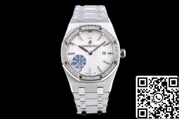 Audemars Piguet Royal Oak 67651ST ZZ 1261ST 01 1 1 Najboljša izdaja JF Factory White Dial Swiss Quartz EU Watch Store 8740 Audemars Piguet Royal Oak 67651ST.ZZ.1261ST.01 1:1 Najboljša izdaja JF Factory White Dial Swiss Quartz