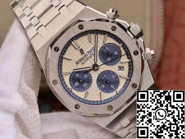 Audemars Piguet Royal Oak Chronograph 26331ST OO 1220ST OM Factory 1 1 Best Edition svájci ETA7750 fehér számlap EU Watch Store 7521 Audemars Piguet Royal Oak Chronograph 26331ST.OO.1220ST OM Factory 1:1 Best Edition svájci ETA7750 fehér számlap