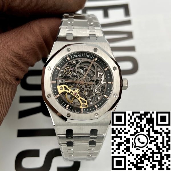 Audemars Piguet Royal Oak kaksoissäätöpyörä Openwork 15407ST OO 1220ST 01 EU kellokauppa 2618 Audemars Piguet Royal Oak kaksoissäätöpyörä Openwork 15407ST.OO.1220ST.01