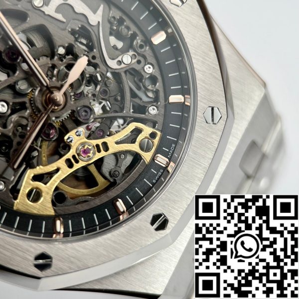 Audemars Piguet Royal Oak kaksoissäätöpyörä Openwork 15407ST OO 1220ST 01 EU Watch Store 8057 Audemars Piguet Royal Oak kaksoissäätöpyörä Openwork 15407ST.OO.1220ST.01