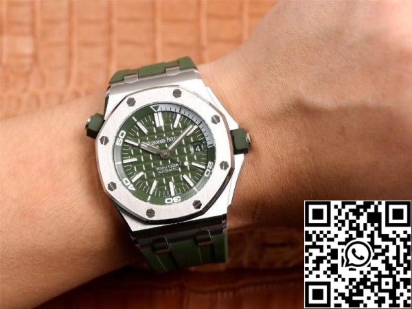 Audemars Piguet Royal Oak Offshore 15710ST OO A052CA 01 1 1 Best Edition JF Factory Green Dial Swiss Cal 3120 EU Watch Store 7309 Audemars Piguet Royal Oak Offshore 15710ST.OO.A052CA.01 1:1 Best Edition JF Factory Green Dial Swiss Cal.3120