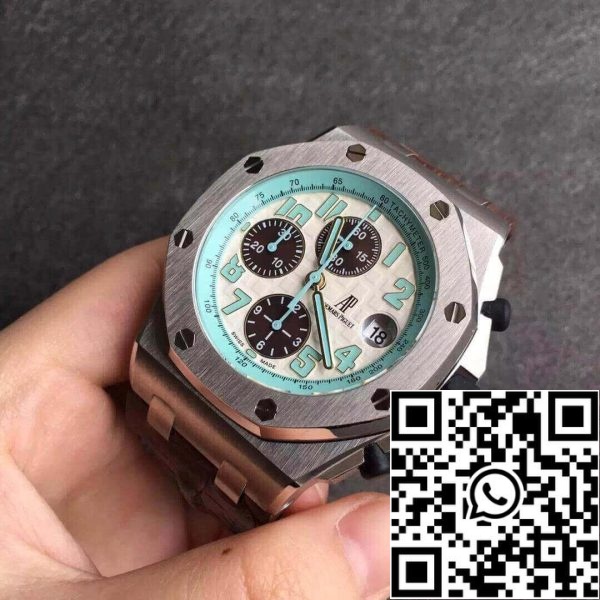 Audemars Piguet Royal Oak Offshore 26187ST OO D801CR 01 1 1 Най-добро издание JF Factory White Dial EU Watch Store 6155 Audemars Piguet Royal Oak Offshore 26187ST.OO.D801CR.01 1:1 Най-добро издание JF Factory White Dial