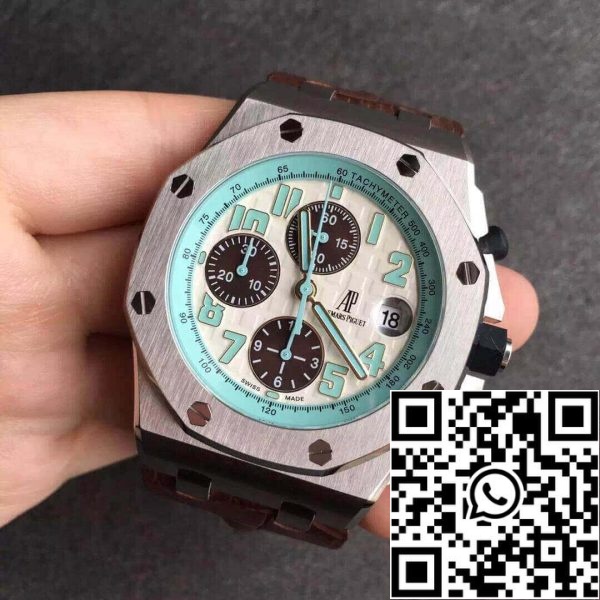 Audemars Piguet Royal Oak Offshore 26187ST OO D801CR 01 1 1 Best Edition JF Factory White Dial EU Watch Store 6429 Audemars Piguet Royal Oak Offshore 26187ST.OO.D801CR.01 1:1 Best Edition JF Factory White Dial 1:1 Best Edition JF Factory White Dial