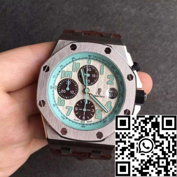 Audemars Piguet Royal Oak Offshore 26187ST OO D801CR 01 1 1 Najboljša izdaja JF Factory White Dial EU Watch Store 7782 Audemars Piguet Royal Oak Offshore 26187ST.OO.D801CR.01 1:1 Najboljša izdaja JF Factory White Dial