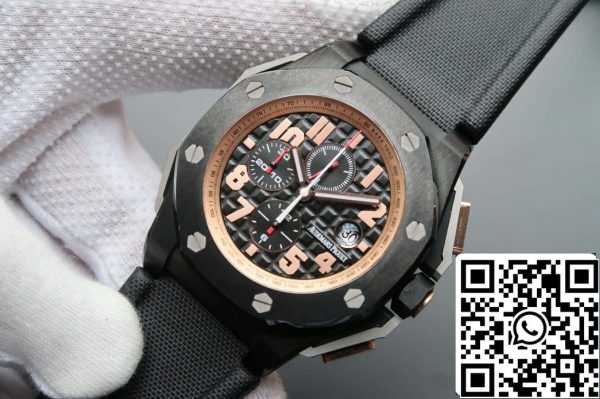 Audemars Piguet Royal Oak Offshore 26378IO OO A001KE 01 1 1 Best Edition JF Factory V2 Musta kellotaulu EU Watch Store 6414 Audemars Piguet Royal Oak Offshore 26378IO.OO.A001KE.01 1:1 Best Edition JF Factory V2 Musta kellotaulu