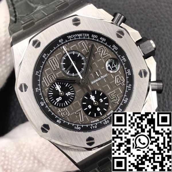 Audemars Piguet Royal Oak Offshore 26470ST OO A104CR 01 1 1 Best Edition JF Factory tummanharmaa kellotaulu EU Watch Store 6682 Audemars Piguet Royal Oak Offshore 26470ST.OO.A104CR.01 1:1 Best Edition JF Factory tummanharmaa kellotaulu