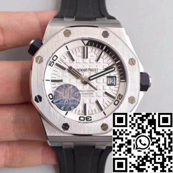 Audemars Piguet Royal Oak Offshore Diver 15710ST OO A002CA 02 JF Factory 1 1 Best Edition Swiss ETA3120 White Textured Dial EU-Horlogeswinkel 6193 Audemars Piguet Royal Oak Offshore Diver 15710ST.OO.A002CA.02 JF Factory 1:1 Best Edition Swiss ETA3120 White Textured Dial