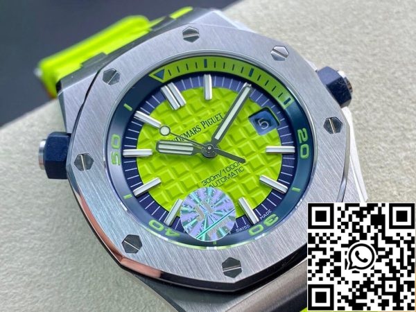 Audemars Piguet Royal Oak Offshore Diver 15710ST OO A038CA 01 JF Factory 1 1 Best Edition Sveitsin ETA3120 vihreä kuvioitu kellotaulu EU kellokauppa 4603 Audemars Piguet Royal Oak Offshore Diver 15710ST.OO.A038CA.01 JF Factory 1:1 Best Edition Sveitsin ETA3120 vihreä kuvioitu kellotaulu